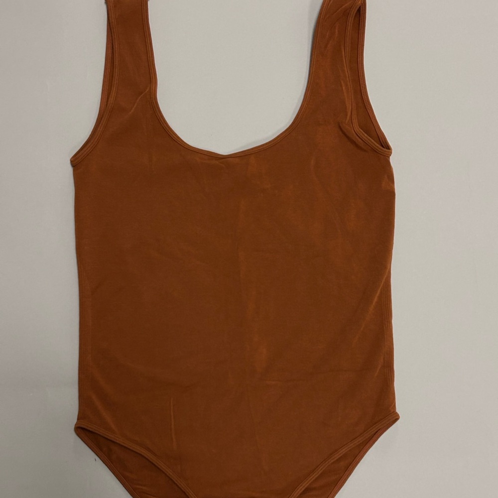 Rust Brown Scoop Neck Bodysuit